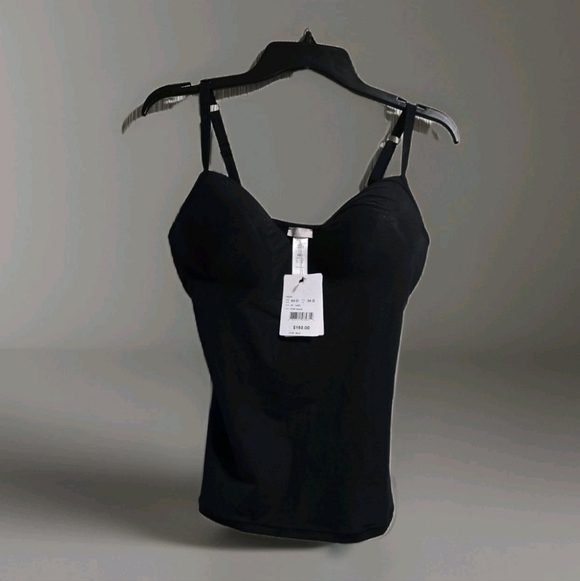 Hanro  Allure Built In Bra Camisole Top Womens Sz 38D Black Nwt - Picture 5 of 8